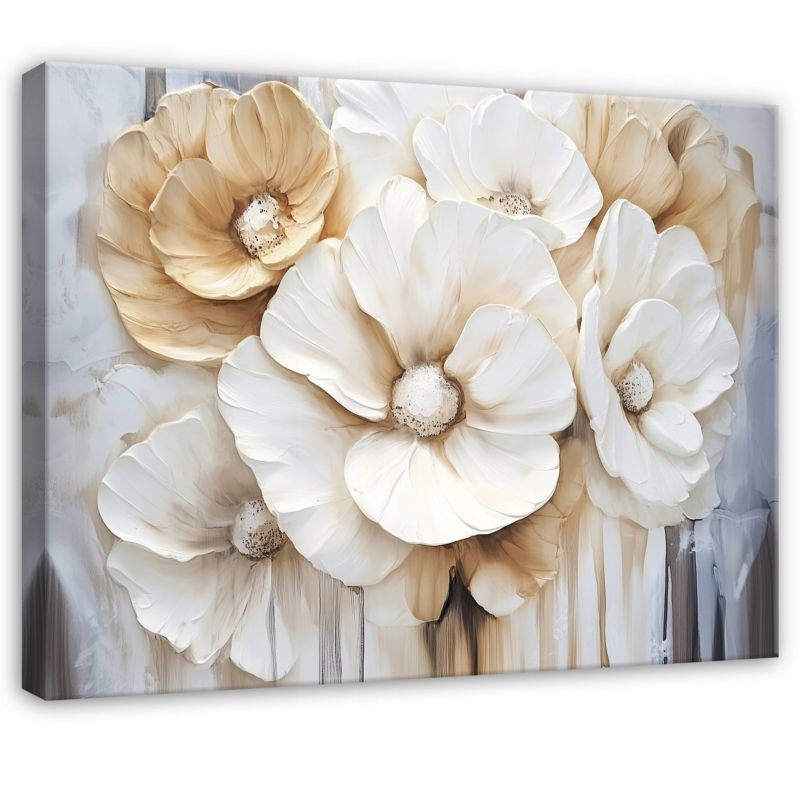 Obraz Do Sypialni Salonu Białe Kwiaty Na Płótnie Canvas WALLARENA 120x80 cm Dekoracja Ścienna 1 szt.