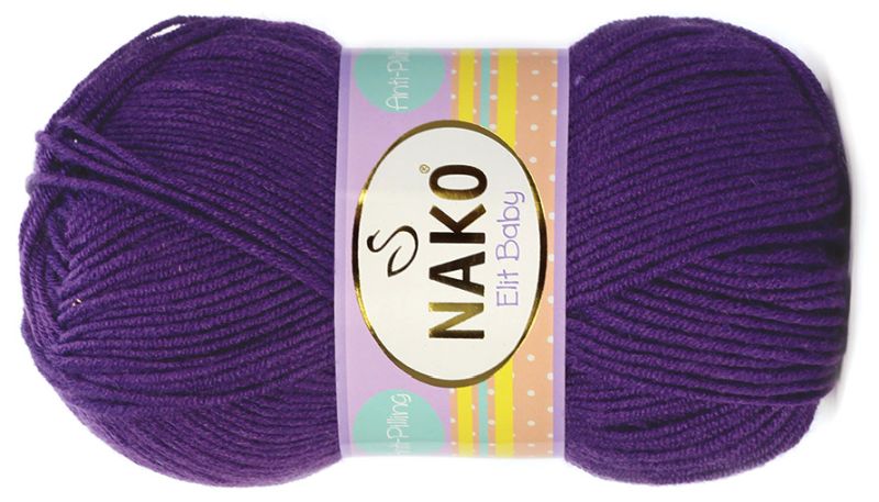 WŁÓCZKA ANTI-PILLING NAKO ELIT BABY 100 kol. 10253 fioletowy