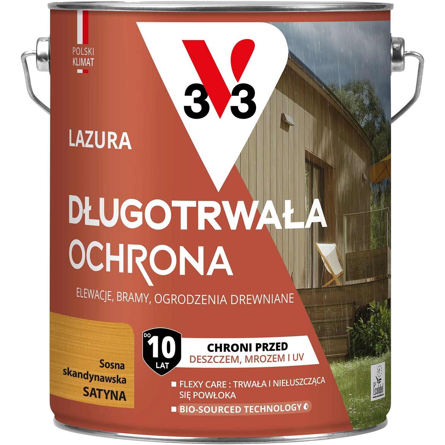 V33 Lazura długotrwała ochrona sosna skandynawska 4,5L