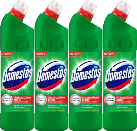 4x Płyn do czyszczenia toalet Domestos, leśny, 1l