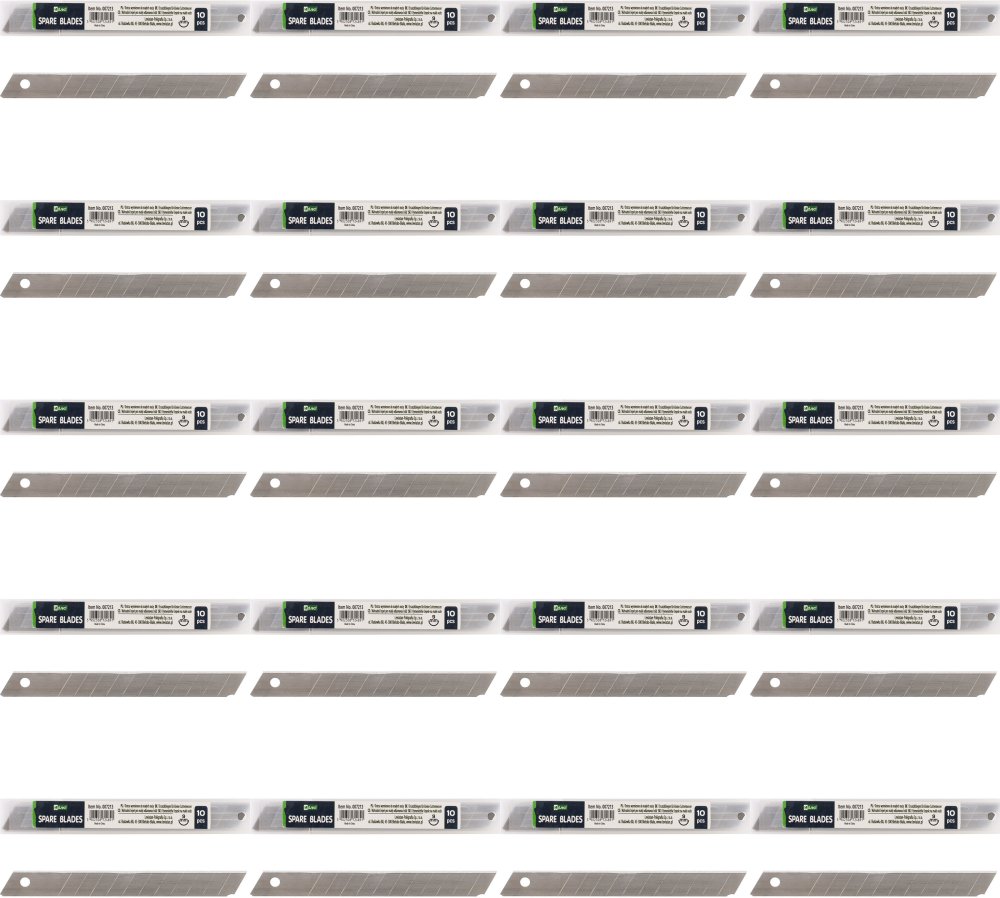 20x Ostrza wymienne do nożyków D.Rect, 9mm, 10 sztuk, srebrny