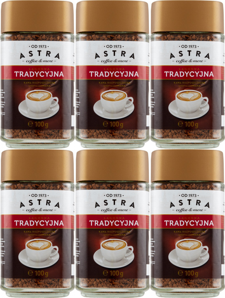 6x Kawa rozpuszczalna Astra Łagodna Tradycyjna, 100g