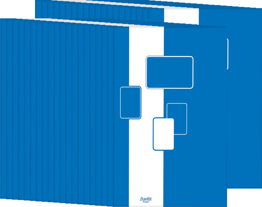 40x Blok biurowy w kratkę Bantex Budget, A5, 50 kartek, biało-niebieski