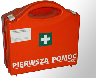 Apteczka pierwszej pomocy PK MOT P-10, 270x270x95 mm, z wyposażeniem, pomarańczowy