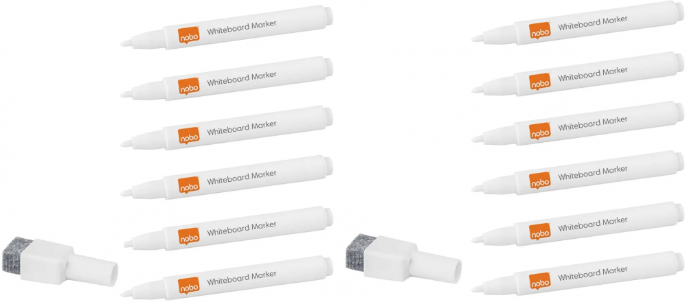 2x Markery suchościeralne do tablicy magnetycznej Leitz Cosy, okrągła, 6 sztuk, biały