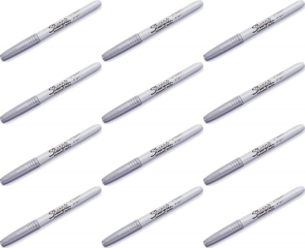 12x Marker permanentny Sharpie Metallic, okrągła, 1.4mm, srebrny