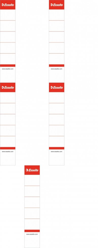 5x Etykiety do segregatorów Esselte, wsuwane, 30x158mm, 10 sztuk, biały