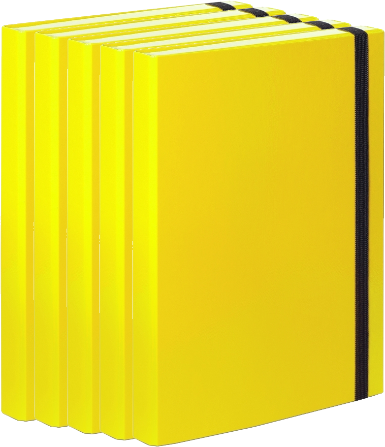 5x Teczka kartonowa z gumką VauPe Box z mechanizmem ringowym, A4, 30mm, żółty