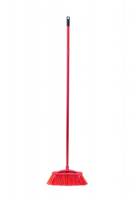 Miotła zewnętrzna Vileda Plus 2w1, końcówka+kij, czerwony