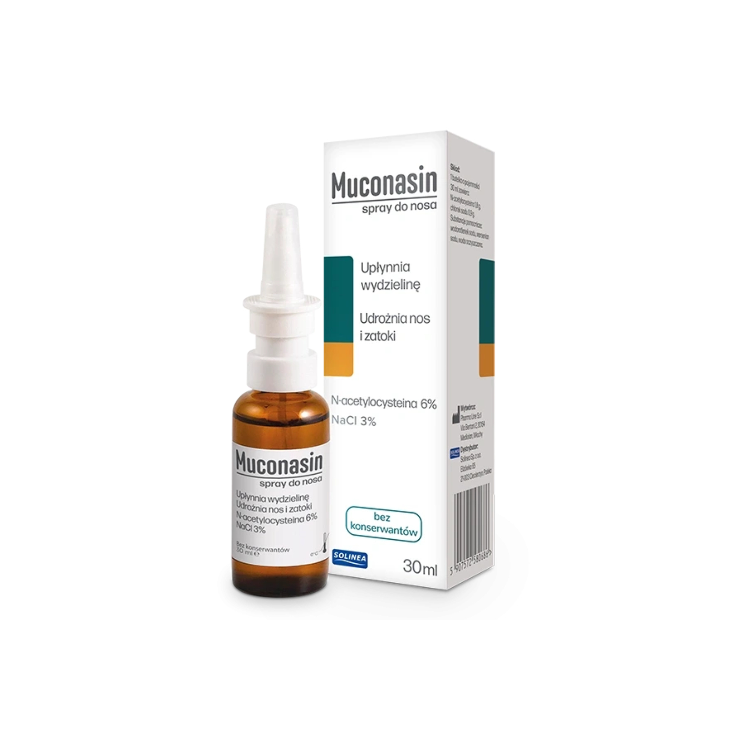 Muconasin, spray do nosa, 30 ml (data ważności: 30.04.2026)