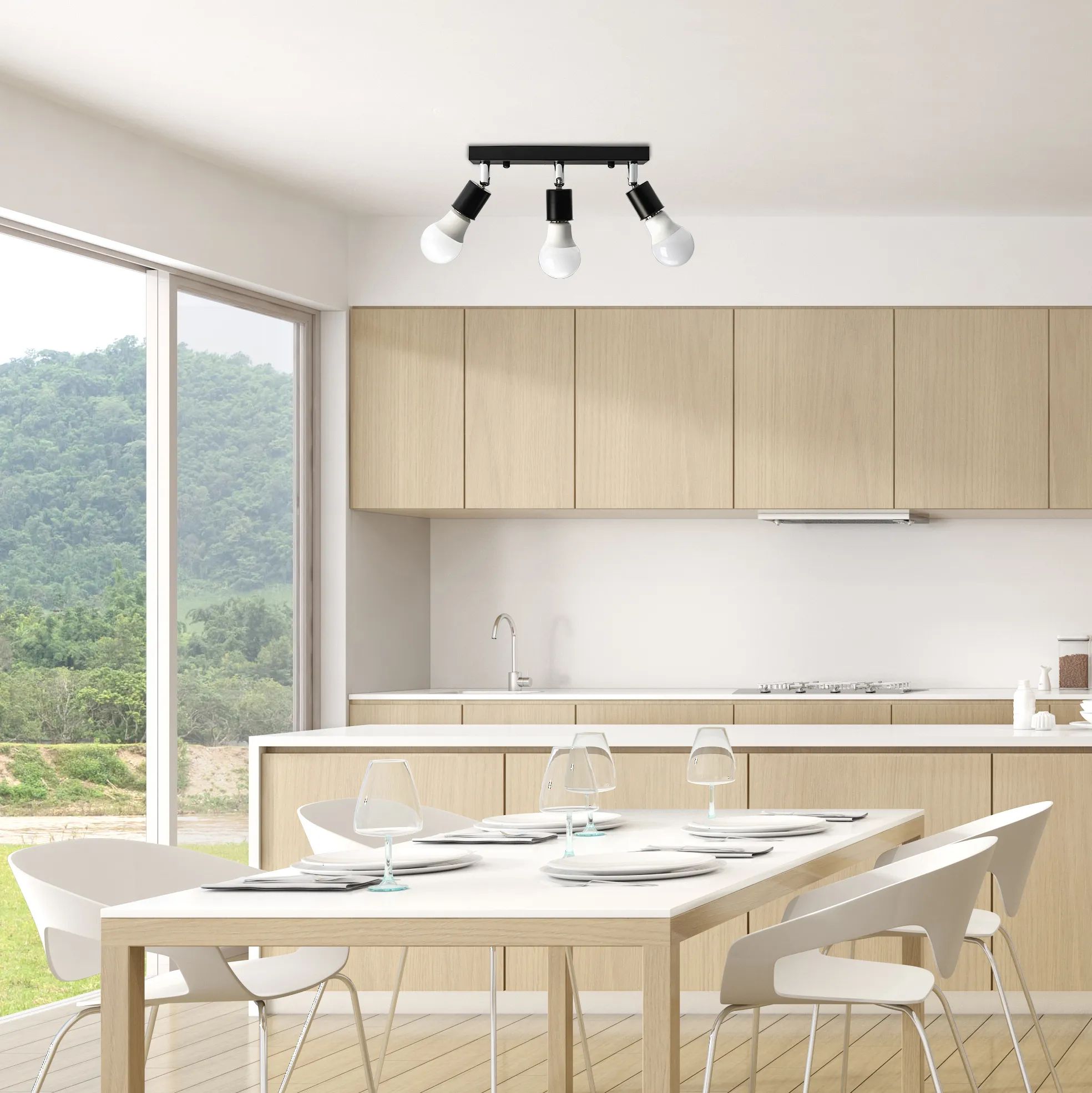 TooLight Line lampa podsufitowa 3x60 W czarna-chrom OSW-05333