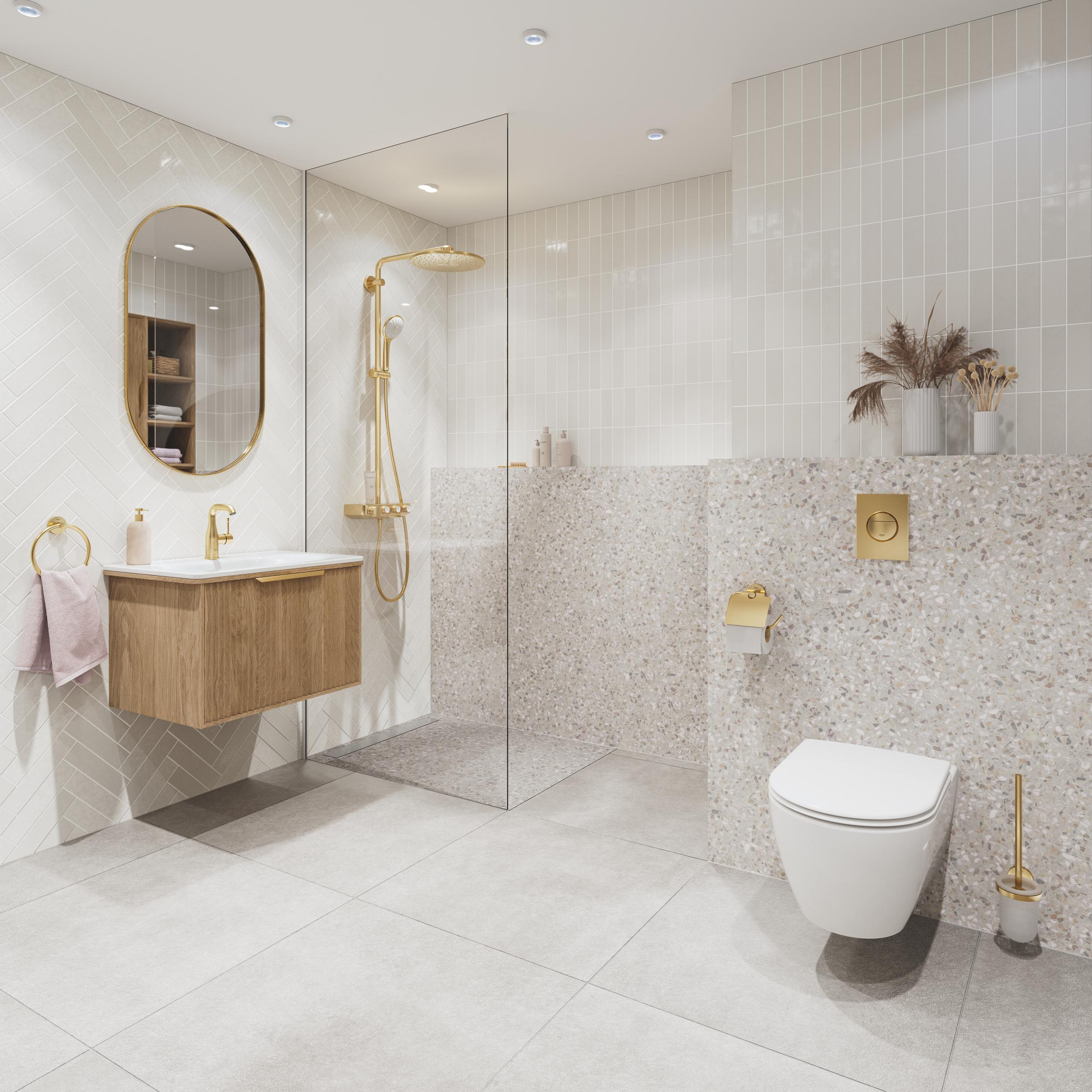 Grohe Essentials uchwyt na papier toaletowy z pokrywą brushed cool sunrise 40367GN1 - Wysyłka w 24h