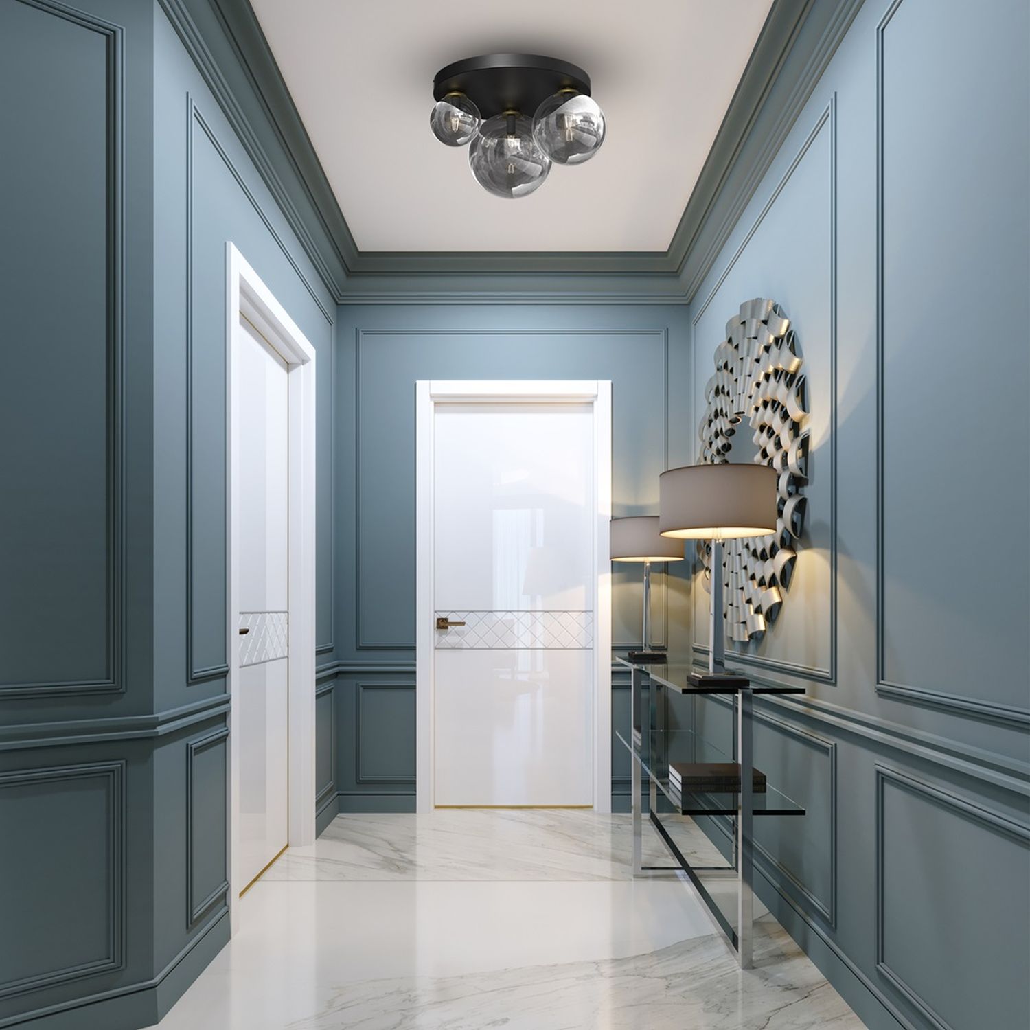 Milagro Reflex lampa podsufitowa 2x40W+1x60W czarny/złoty MLP8417