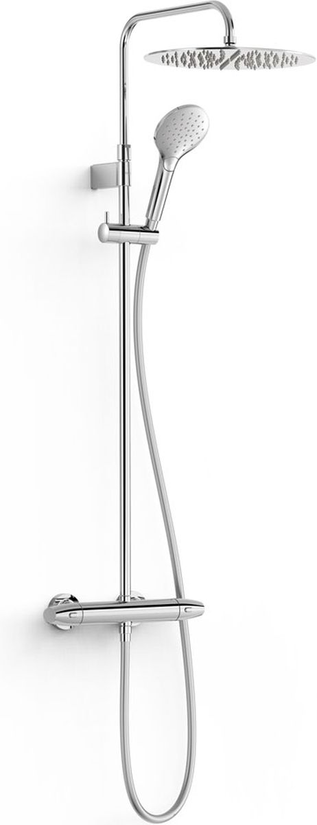 Tres Over-Wall zestaw prysznicowy ścienny termostatyczny z deszczownicą chrom 19038705