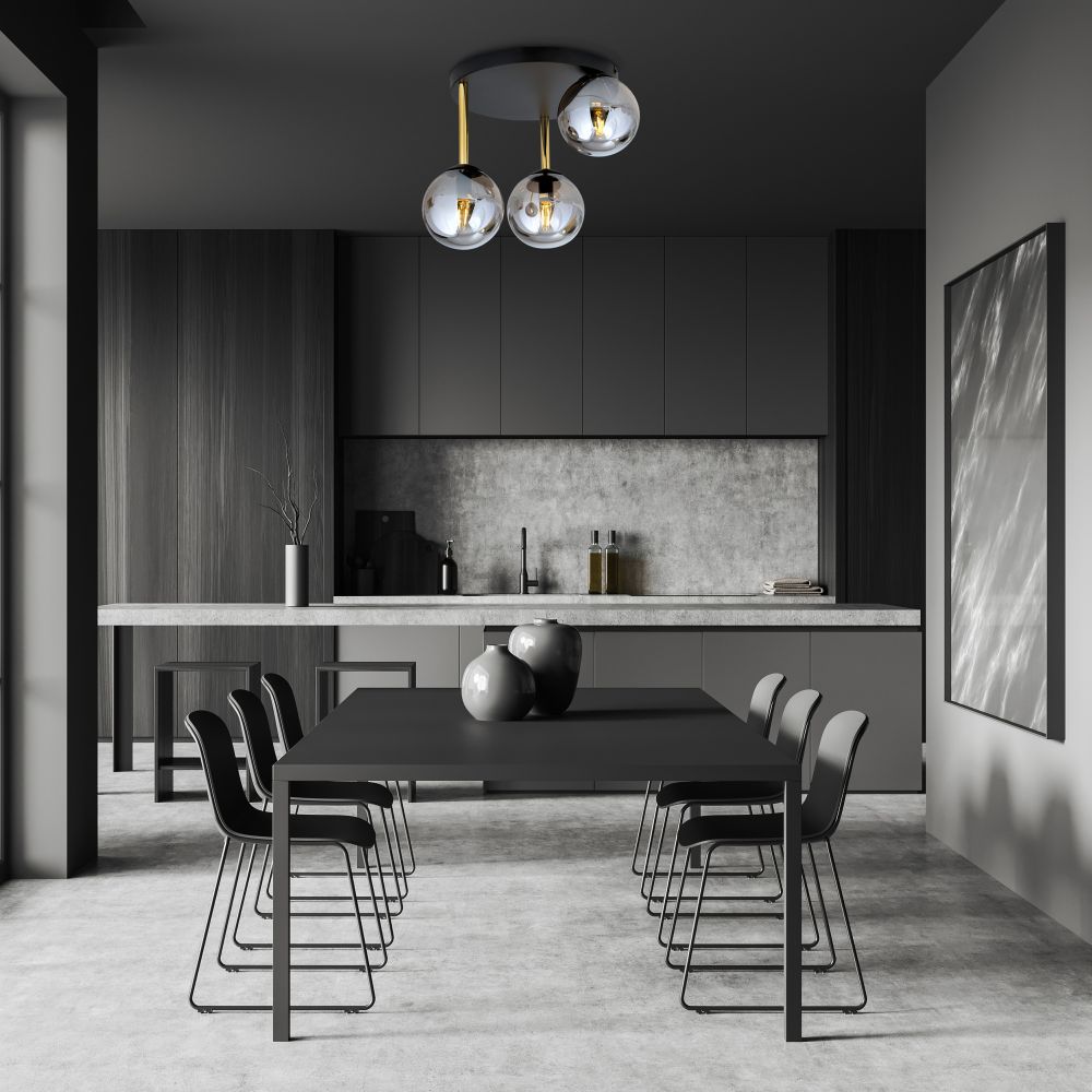 Emibig Dolce lampa podsufitowa 3x W czarna-przydymiona 1259/3