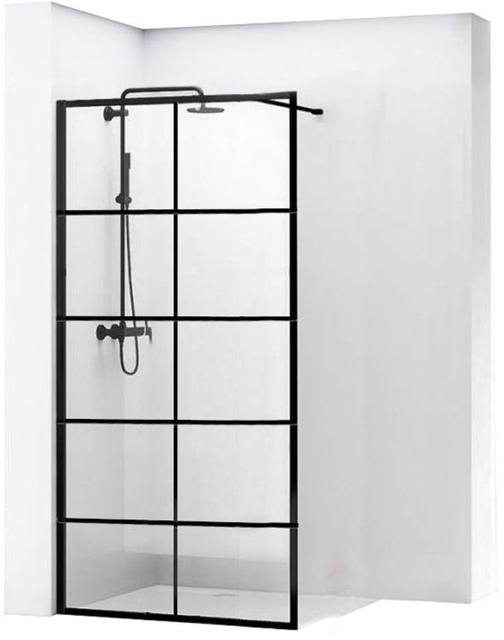 Rea Bler 1 Walk-In ścianka prysznicowa 80 cm wolnostojąca czarny półmat/szkło przezroczyste REA-K7952 - Wysyłka w 24h