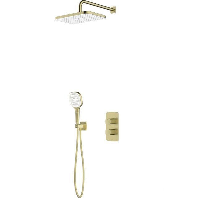 KFA Zestaw prysznicowy MALAGA podtynkowy termostatyczny jasny złoty s