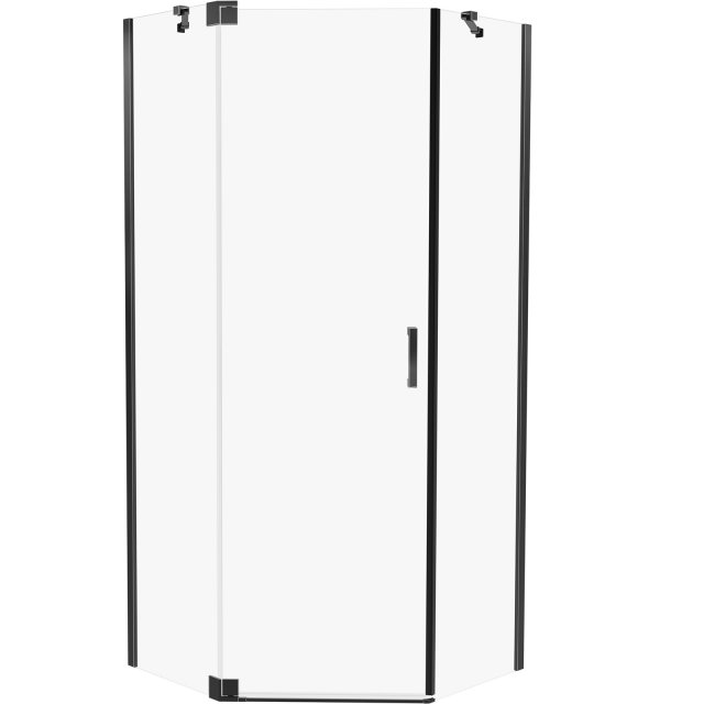 Kabina prysznicowa pięciokątna ALLURIA 1D BLACK MATT 90x90x200 TER-02