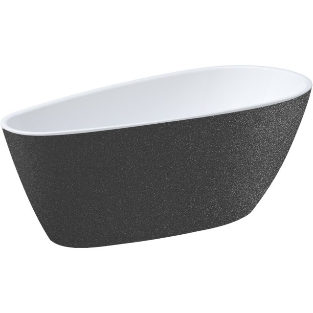 BESCO Wanna wolnostojąca GOYA A-LINE GRAFIT 170x80 syfon z przelewem