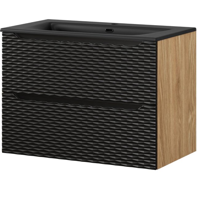 COMAD Szafka OCEAN BLACK z umywalką meblową SKY BL 80 cm