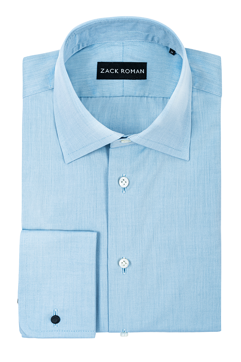 Niebieska koszula na spinki