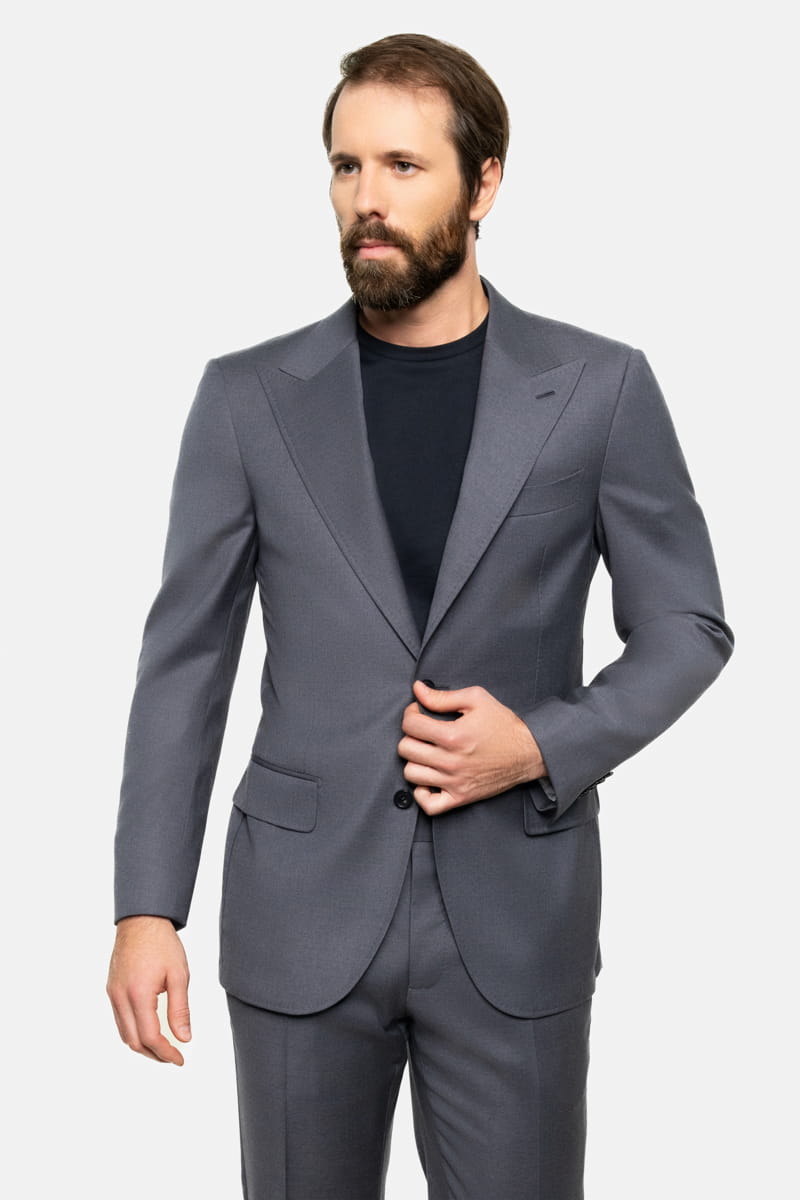 Szary Garnitur Gatsby II, wełniany