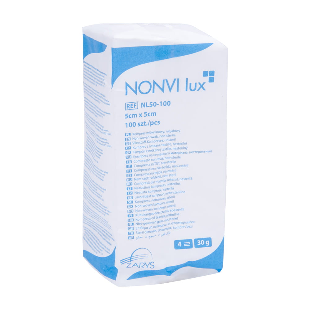 Kompresy Włókninowe Niejałowe Gaziki tamponada podologiczna wrastające paznokcie 5x5cm 100szt.