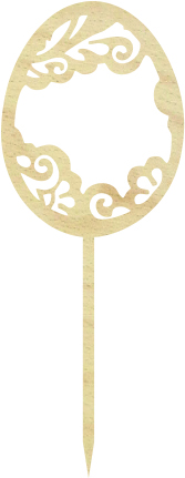 Topper jajko wielkanocne ażurowe drewniana dekoracja tortów ciast babeczek koszyka