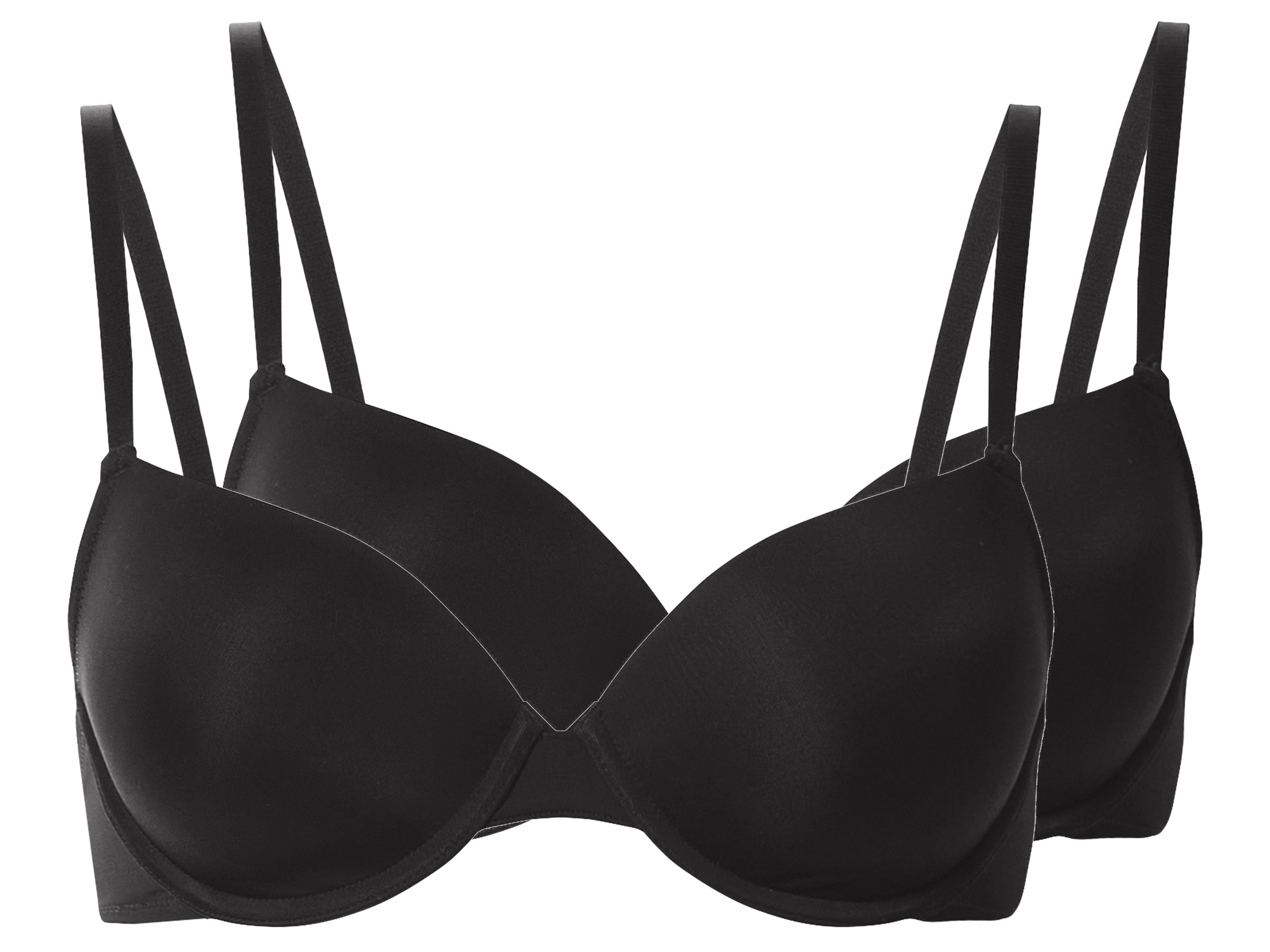 esmara Biustonosze damskie z fiszbinami, 2 sztuki Czarny, 85C