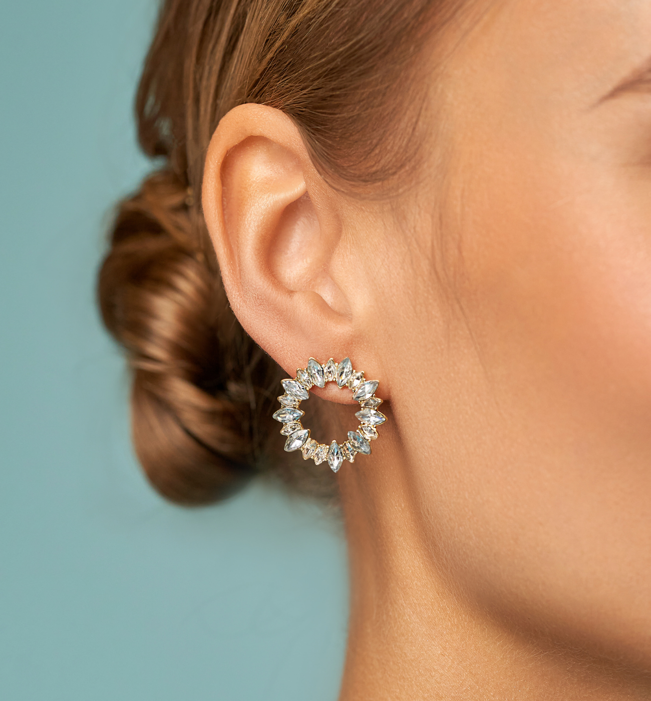 Kolczyki jasnoniebieskie z kryształkami Junko - By Dziubeka