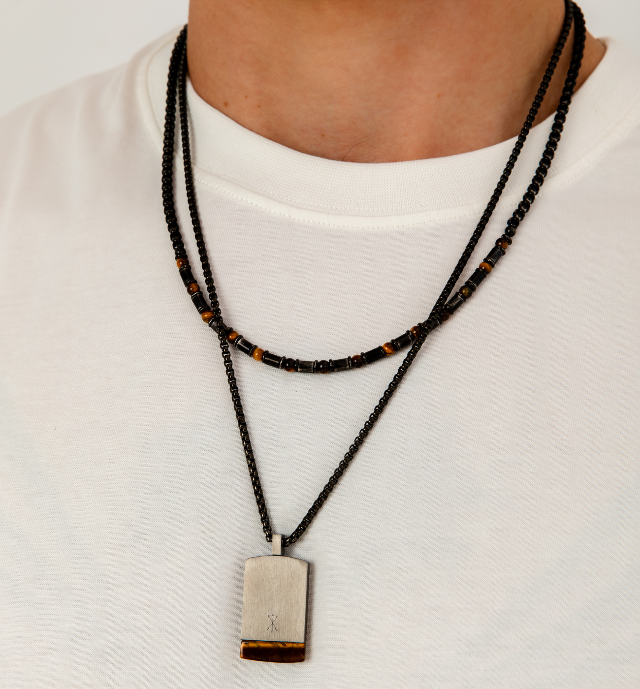 Naszyjnik nieśmiertelnik z tygrysim okiem - By Dziubeka