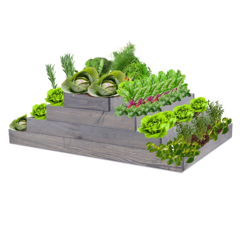 Skrzynia warzywna MODO24 regulowana donica 36x117x60 cm szare impregnowane drewno 1 szt
