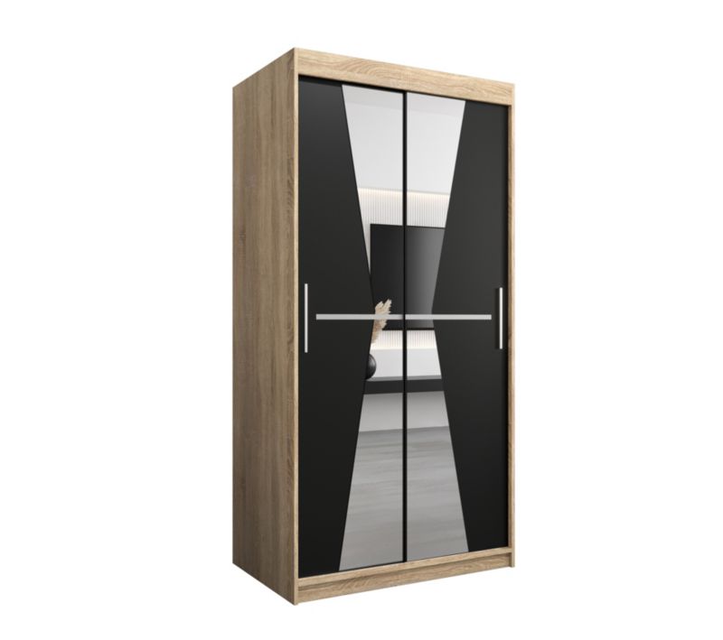 Szafa przesuwna Garderoba Abiks MAROKO 100 sonoma/czarny 1 szt.