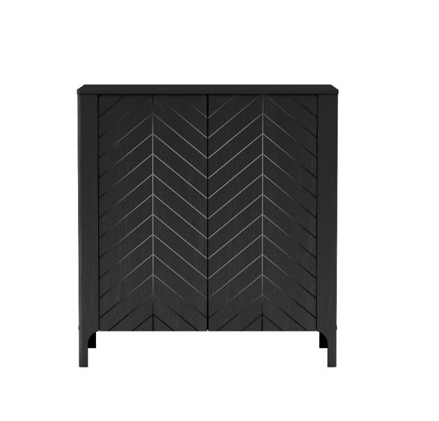 Komoda Furnidea 103 cm czarna jodełka z drzwiami PUSH TO OPEN MALUBA 1 szt.