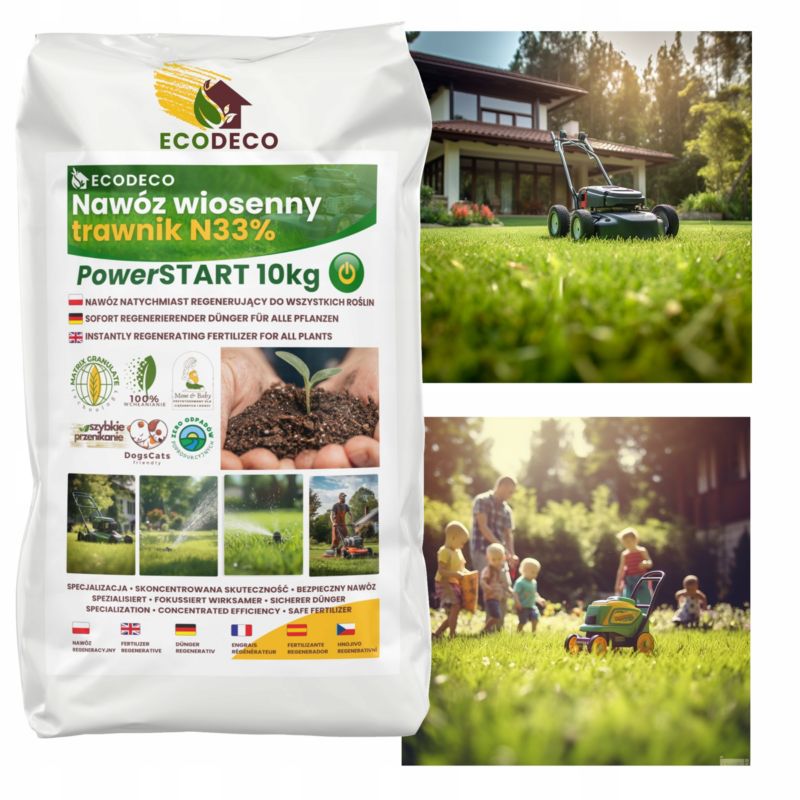 Nawóz azotowy Eco Deco 10 kg N33% do 500 m2 granulat regenerujący 1 szt.