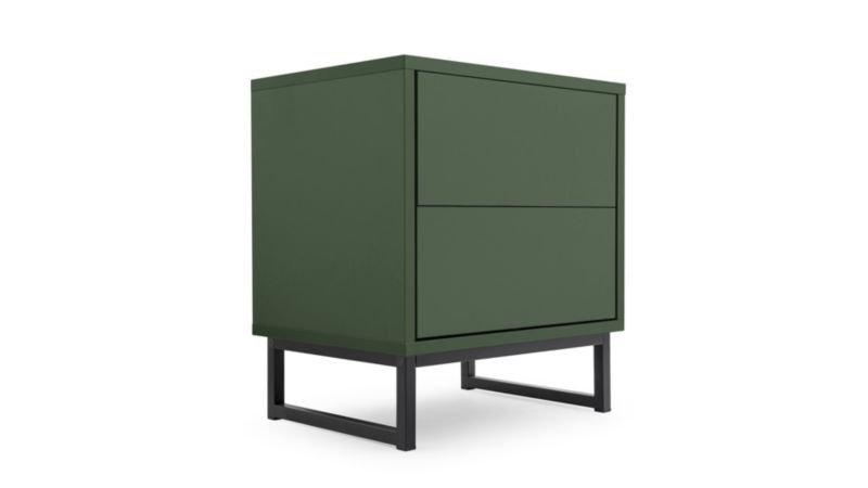 Szafka nocna Bettso Genua na czarnym stelażu do sypialni zieleń butelkowa 1szt.