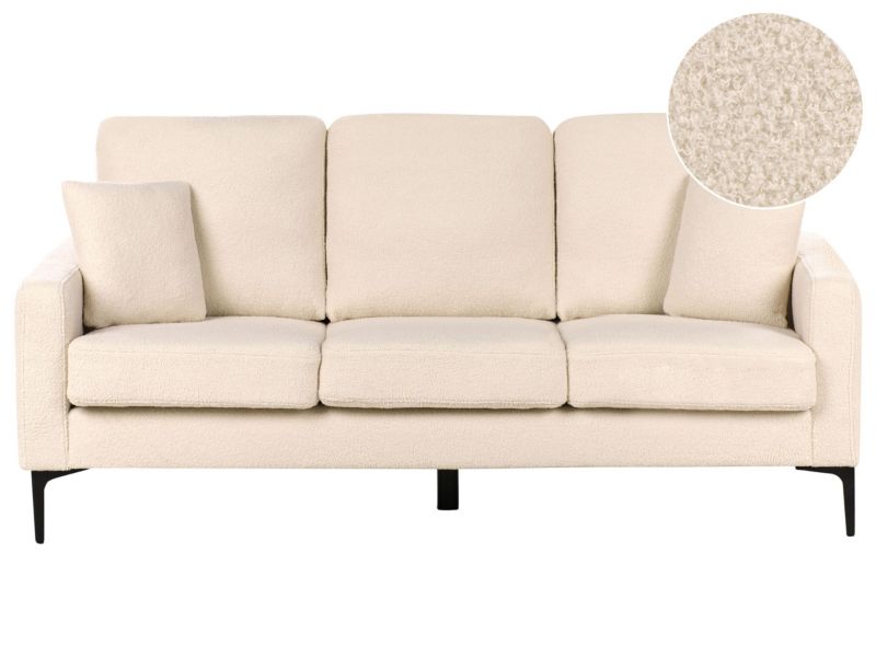 Sofa Gavle Boucle Beżowy dla 3 osób 1 szt.