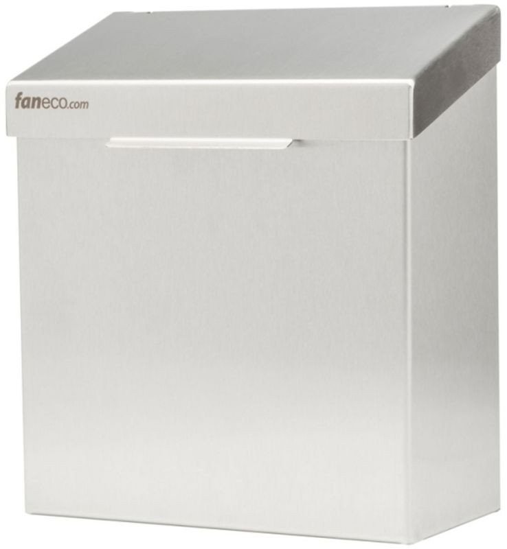 Kosz na śmieci Faneco Luna stal matowa 4,2 l ścienny nierdzewny mocowanie 3-śrubowe 1 szt.