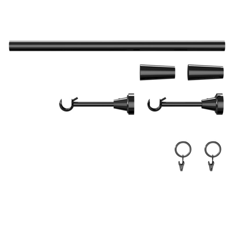 Karnisz pojedynczy Goodhome Kimlos 19 mm 200 cm stożek czarny