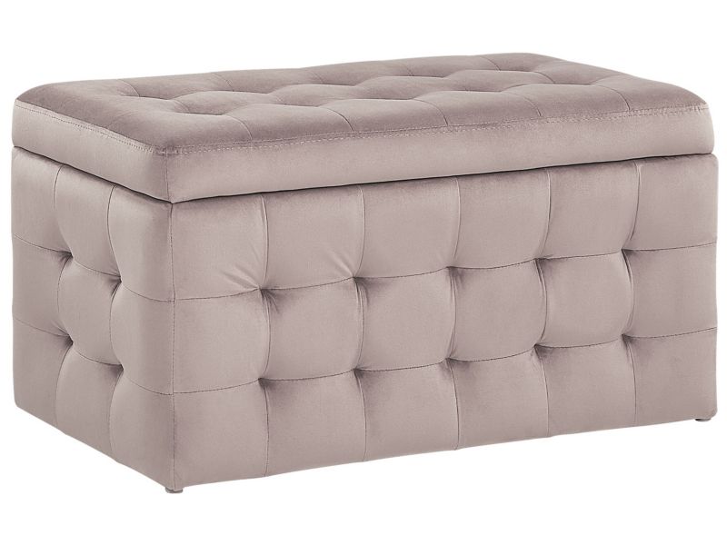 Otomana ze schowkiem Michigan Różowy Welur 1 szt.