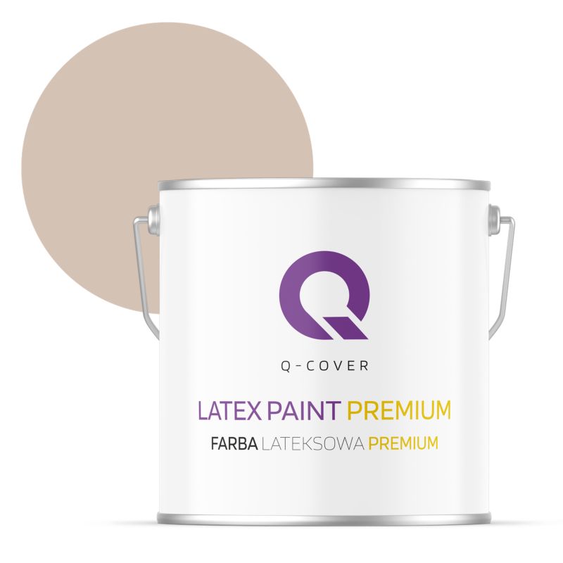 Farba Lateksowa Premium Plamoodporna do Ścian i Sufitów Q-Cover Jasny orzechowy H4952 Głęboki Mat 5L