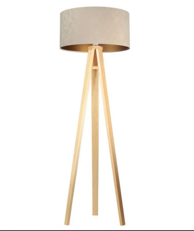 Lampa Bps Koncept stojąca HOME 50 beżowa/złota/sosna 1 szt