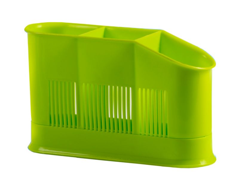 Ociekacz na sztućce 3 komory zielony