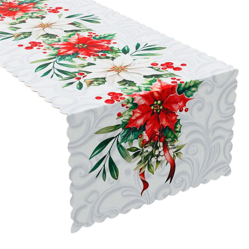 Bieżnik Wodoodporny Gwiazda Betlejemska Markizeta Poliester Biały 38X140 Cm 1 Szt.