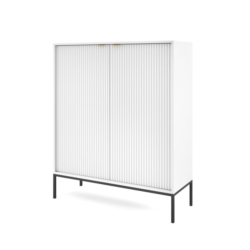 Komoda wysoka dwudrzwiowa Bettso Nova 104 cm na czarnych nogach biały 1szt.