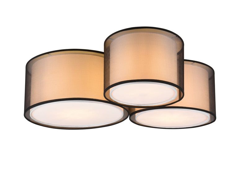 Plafon sufitowy Trio Burton czarno-biały 3 x E27 x 40W IP20 wym: 21,5 x 65 x 55 cm - 1 szt.