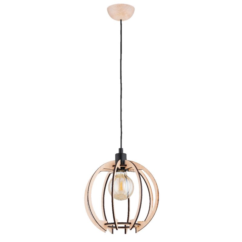 Lampa wisząca Alfa TOMMY jasne drewno-czarna 1xE27x15W wym:90x28x28cm IP20 -1 szt.