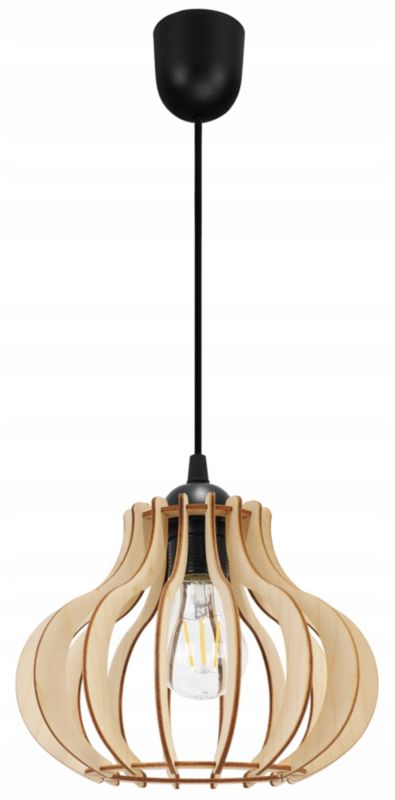 Lampa sufitowa wisząca Light Home LH Timber 1x E27 60W podstawa plastikowa czarny 1szt.