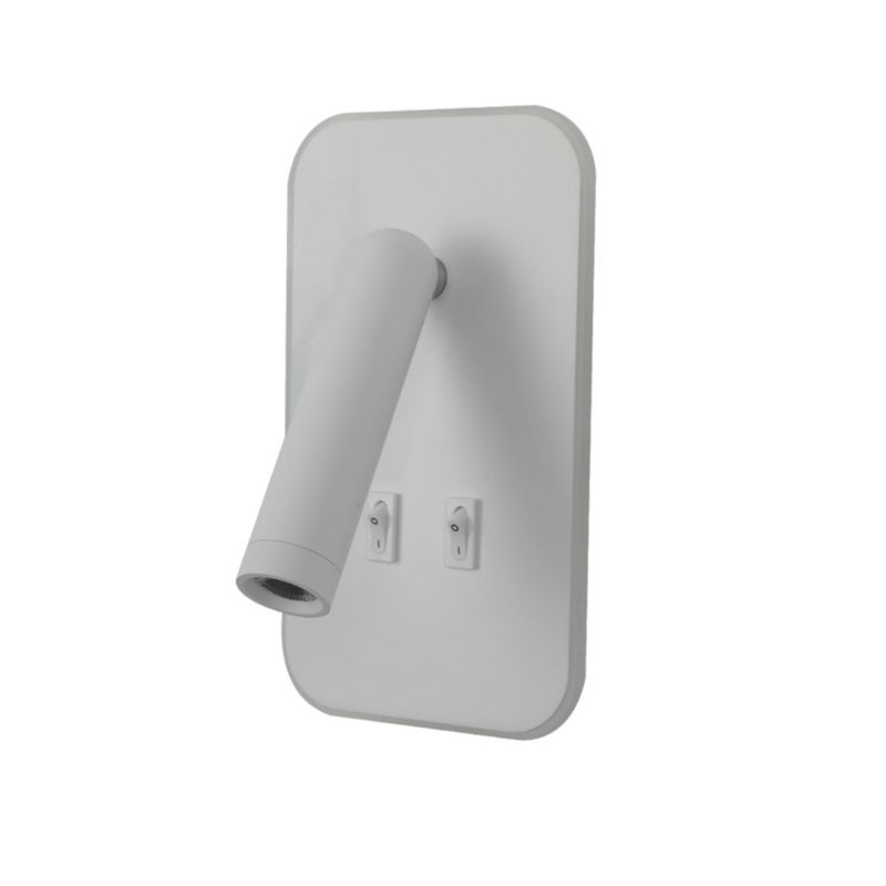 Kinkiet Italux DORIA z włącznikiem biały LED 2x8W 559lm Ciepła biel IP20 -1 szt.