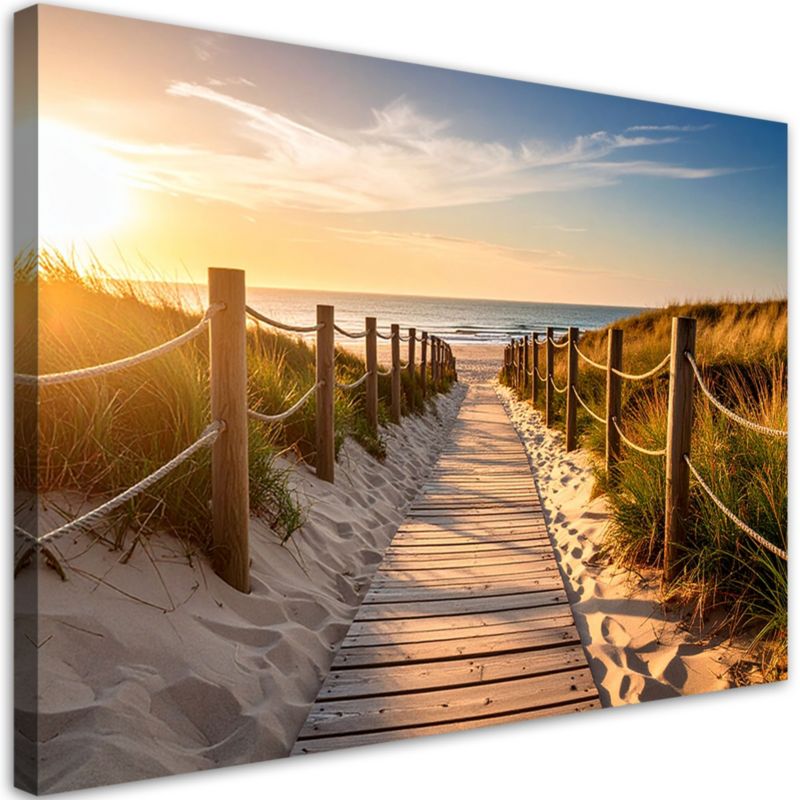 Obraz do salonu sypialni kuchni Feeby Droga na plażę Krajobraz 90x60cm 1szt